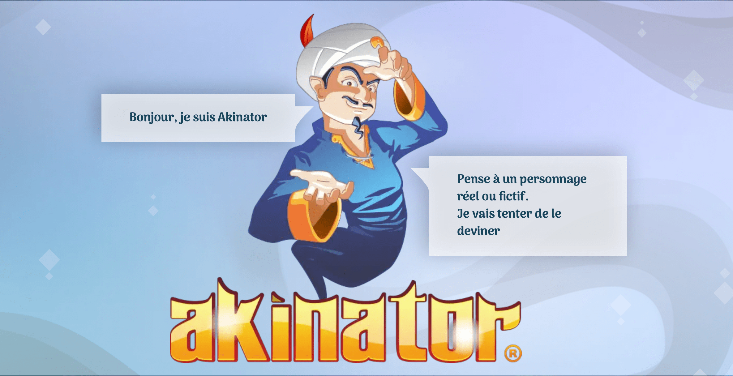 capture écran application akinator