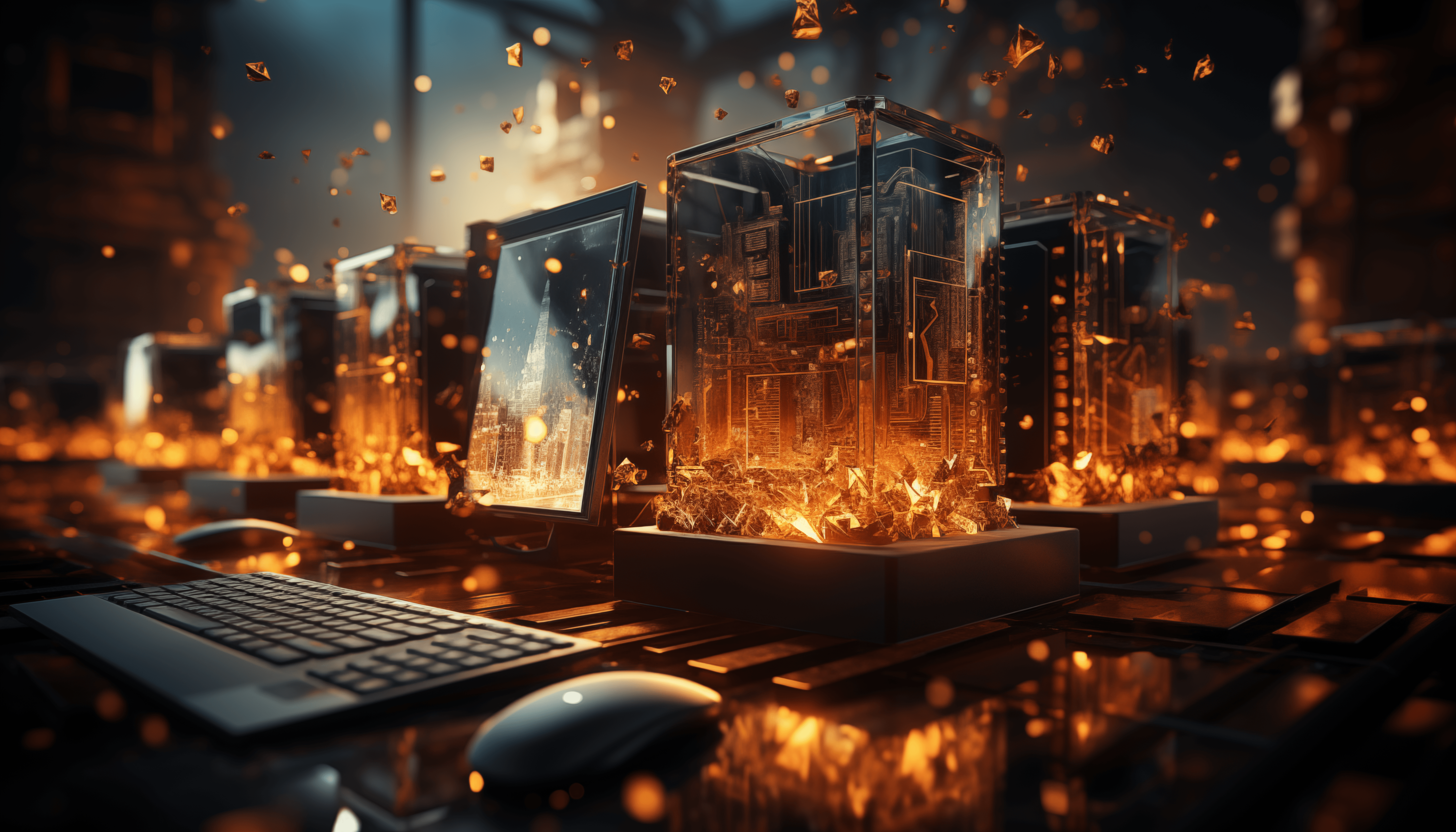 Ordinateurs qui cryptent des données dans la blockchain